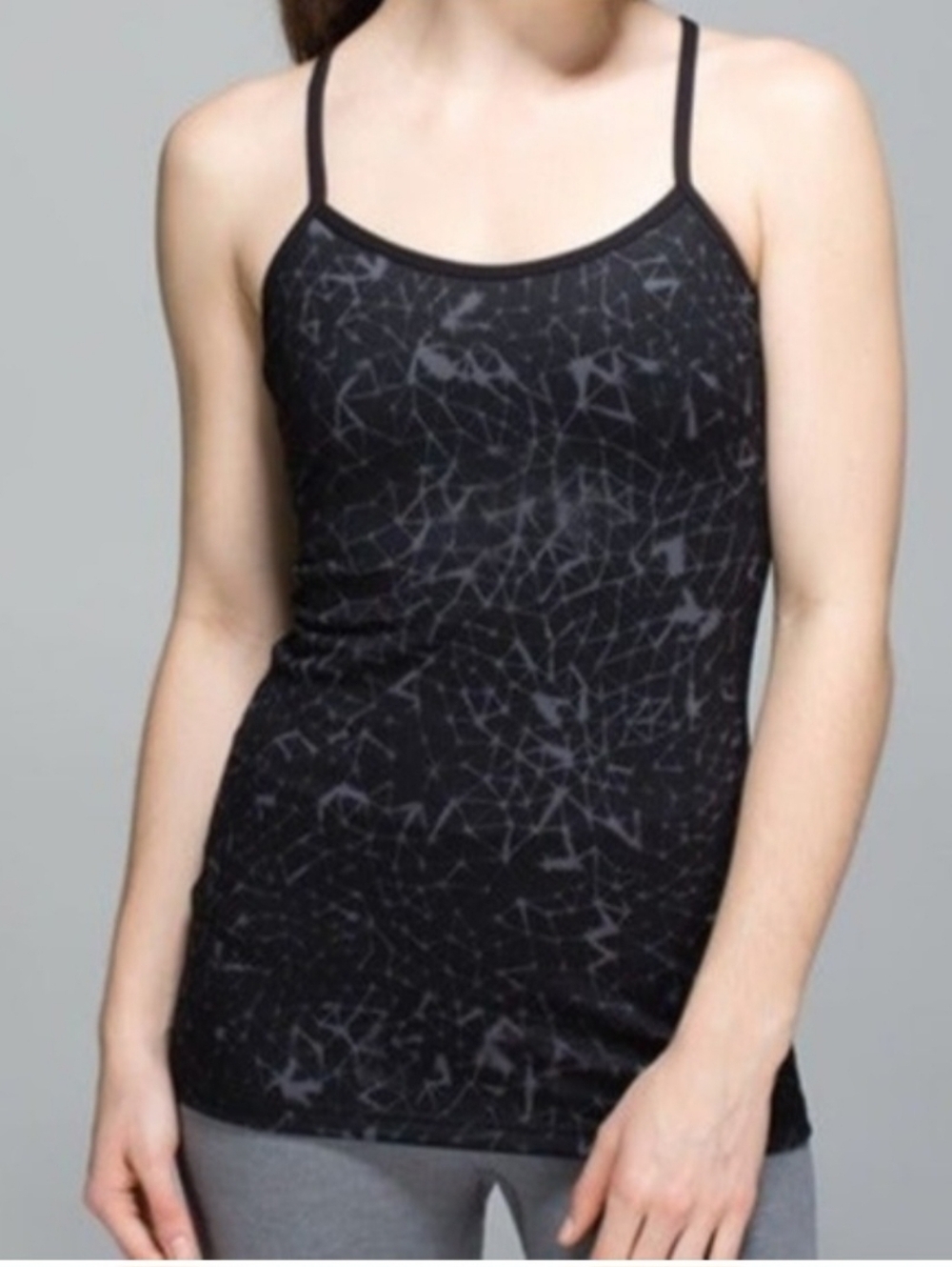 Lululemon Power Y Tank Luon Star Crushed Coal Black Size 4